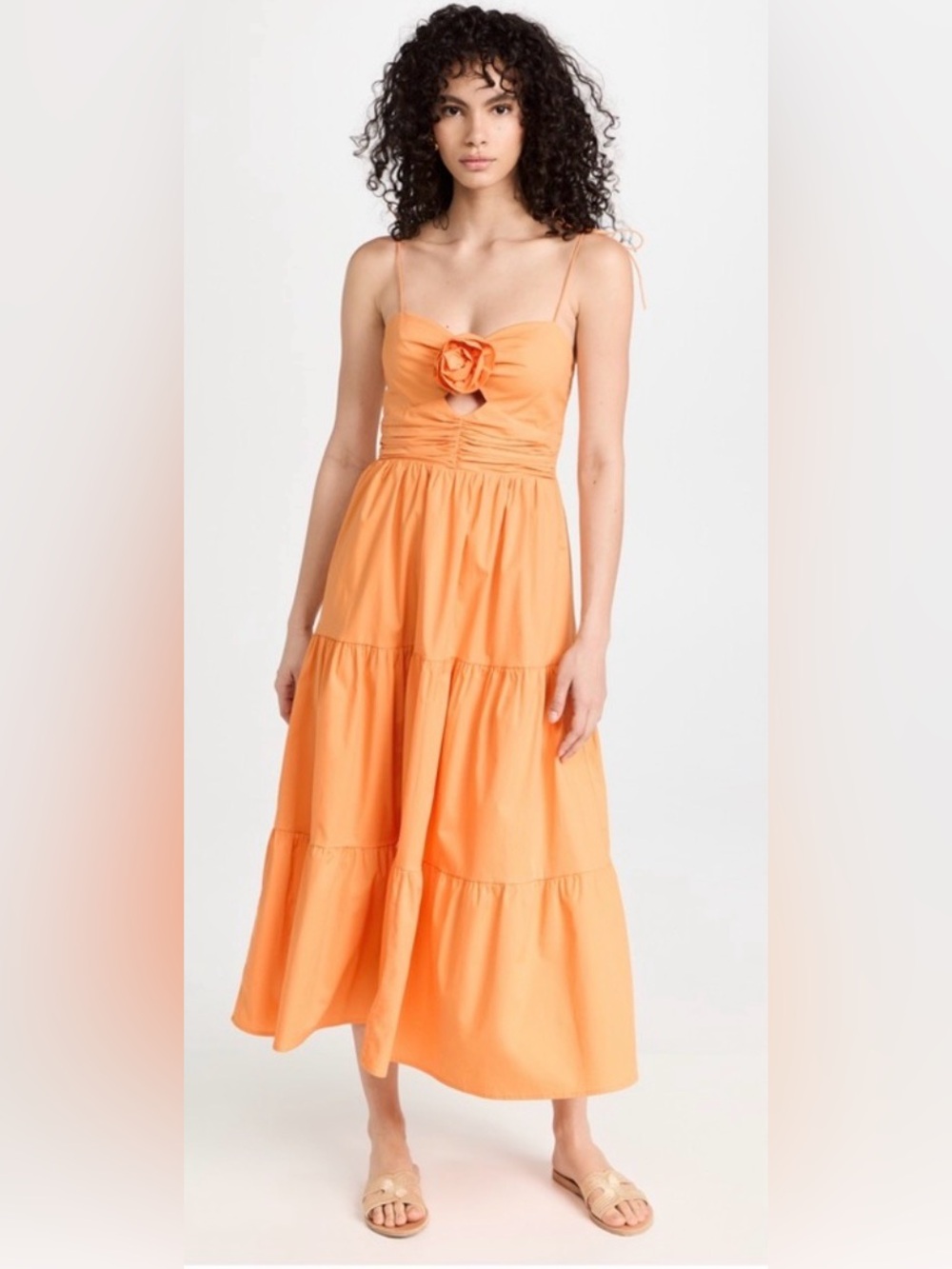 WAYF Victoria tiered dress with rosette